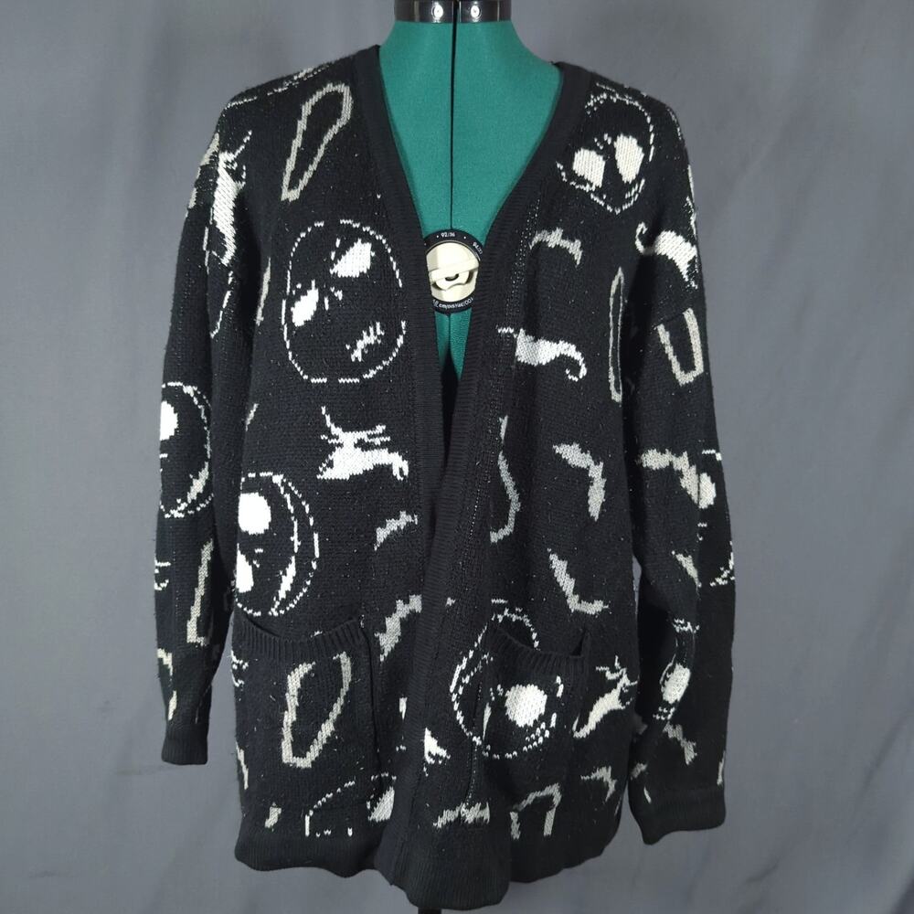 Disney Nightmare Before Christmas Jack Skellington Lace Up Cardigan Goth LG